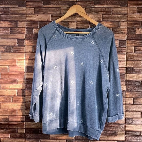 Womens P.J.Salvage Star Washed Sweatshirt Large - Picture 2 of 9